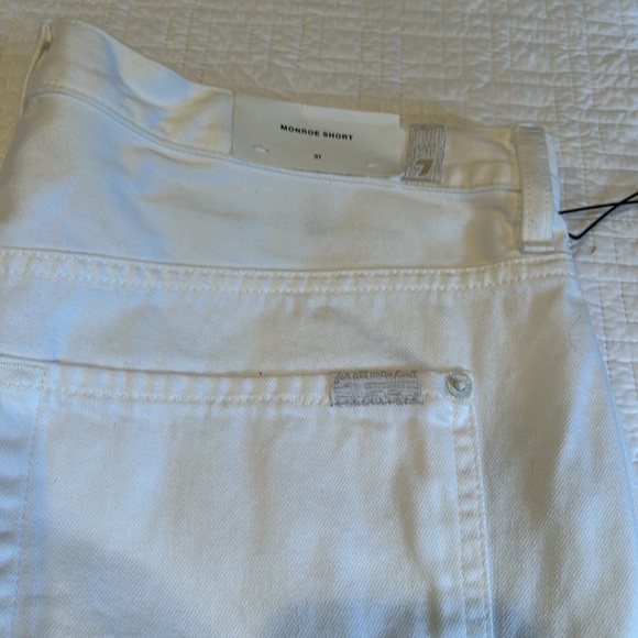 NWT 7 FAM high waist Monroe white shorts cut off denim - Picture 14 of 15